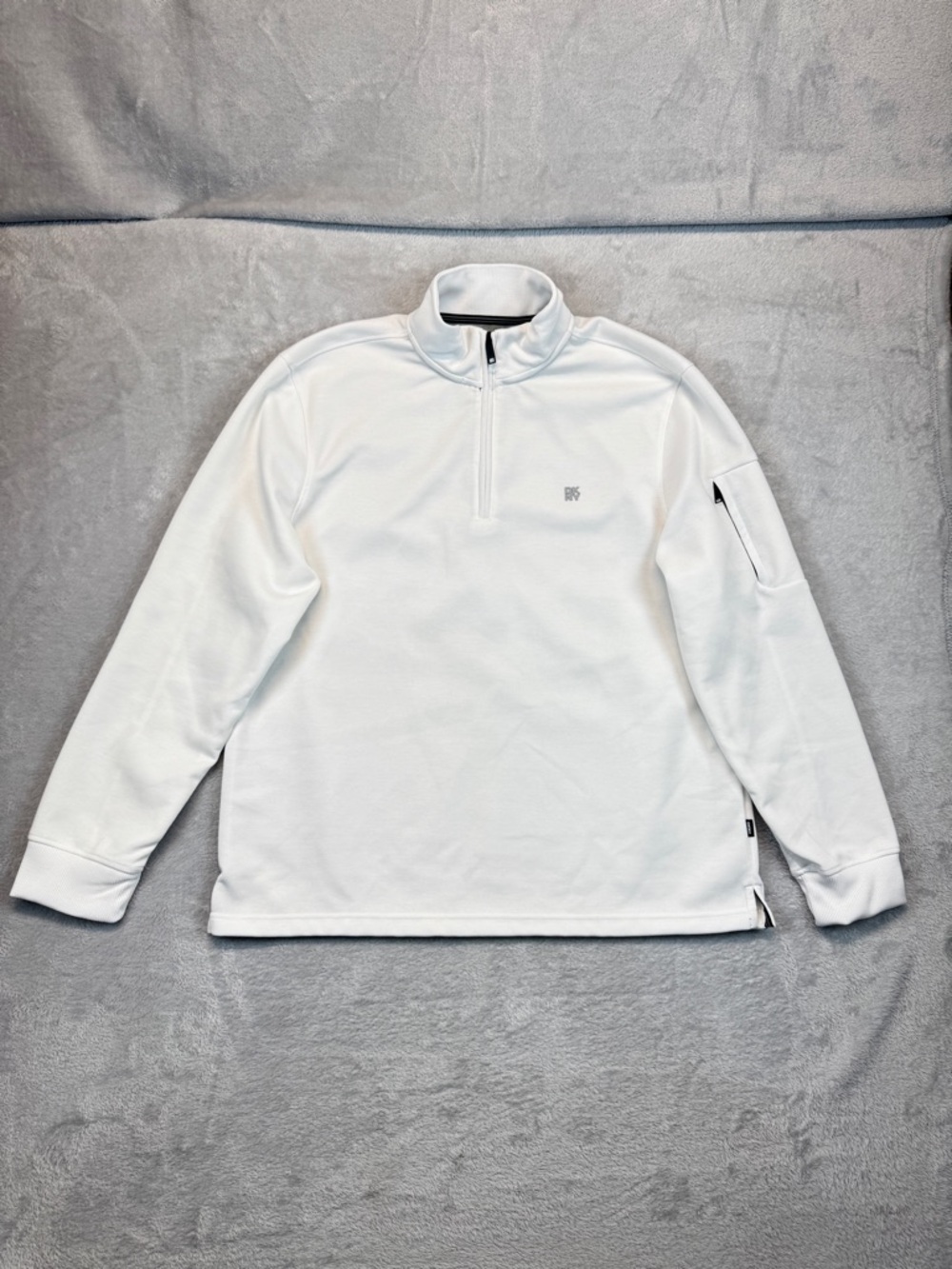 DKNY Quarter Zip Pullover Sweatshirt White Men’s XL — Brand New